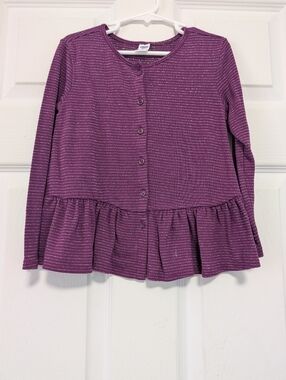 Old Navy Sparkle Purple Knit Top Girls Size 5T